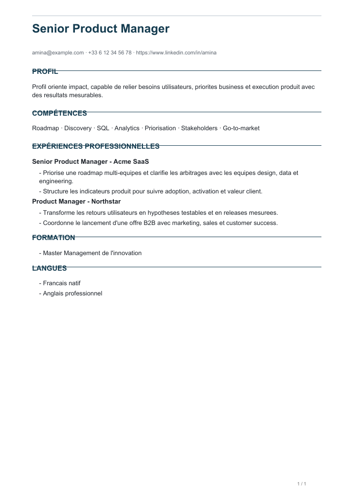 Modele de CV Classic