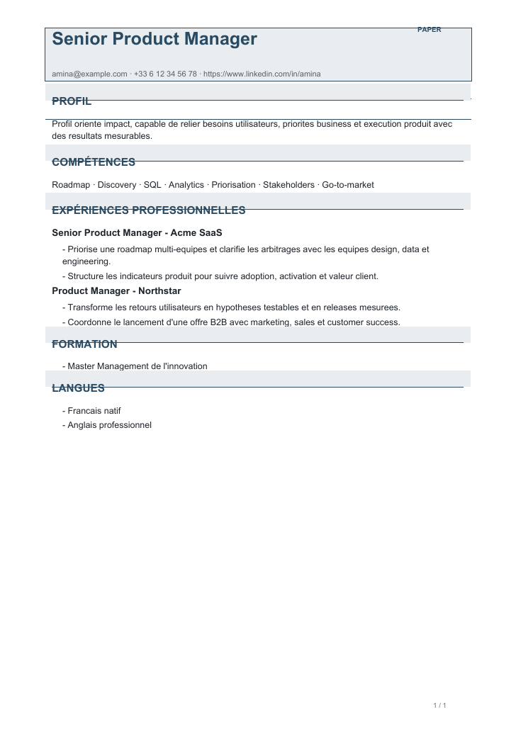 Modele de CV Research Paper