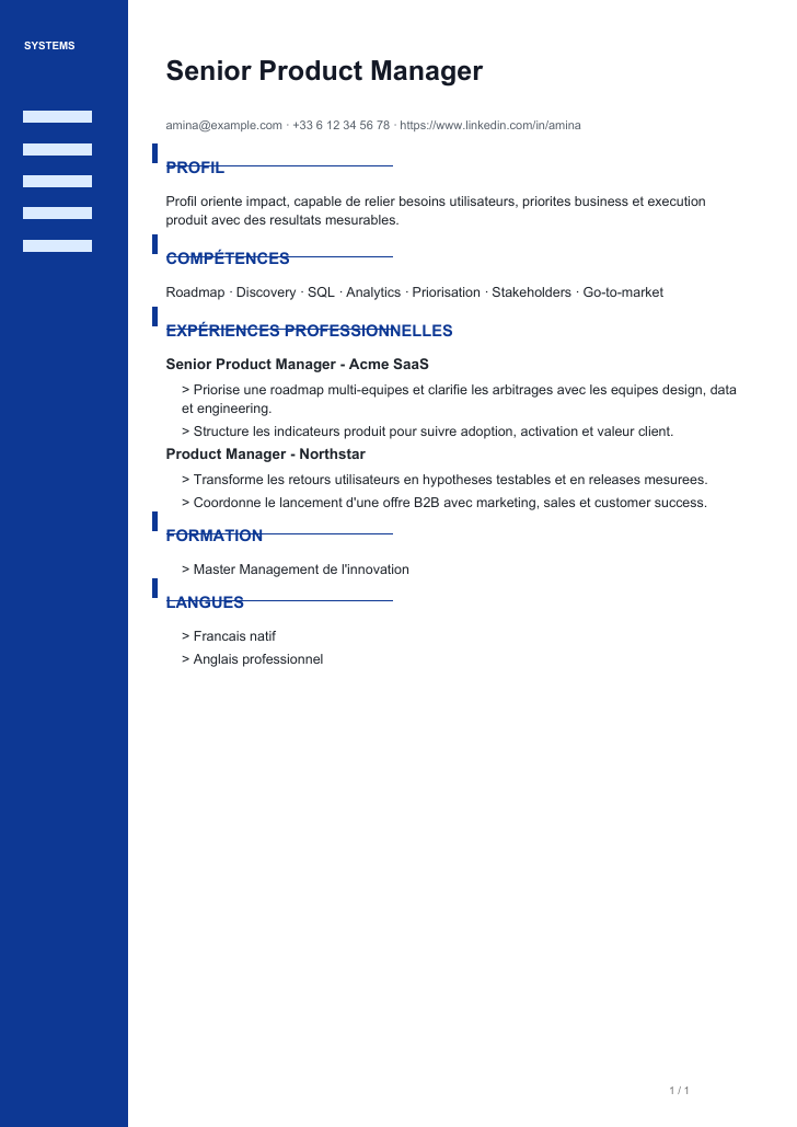 Modele de CV Technical